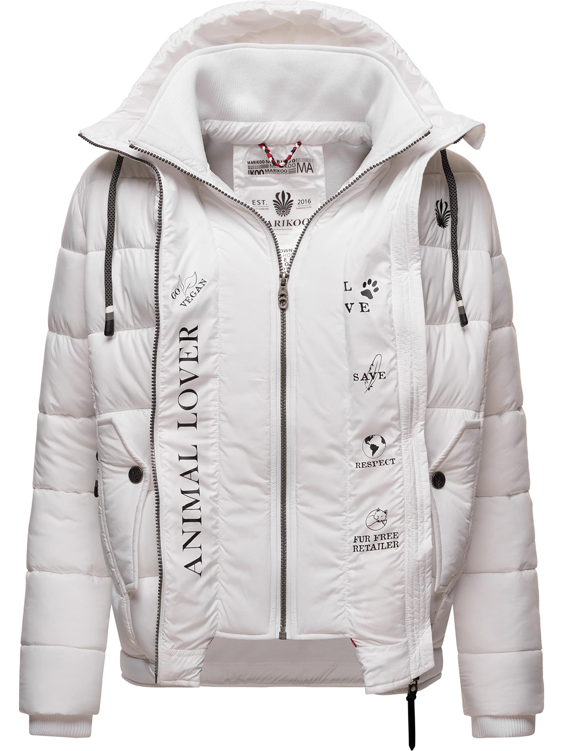 MARIKOO Damen warme Winter Steppjacke mit Kapuze Taisaa Prc XS-3XL