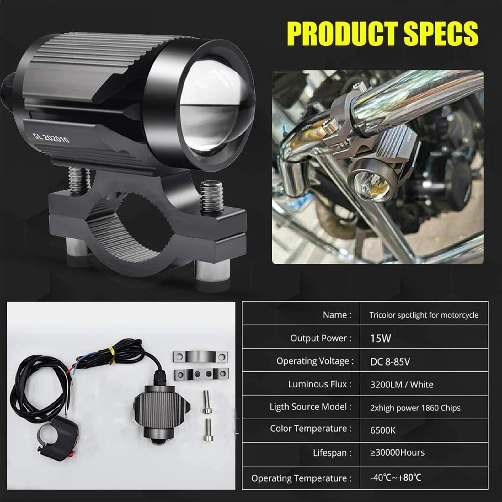 reflektory przednie Motocyklowa lampa LED 12V reflektor samochodowy reflektor pasuje do BMW R1200GS pomocniczy Faro LED Moto montaż lampy lampą halogenową(2pcs 60w grey)