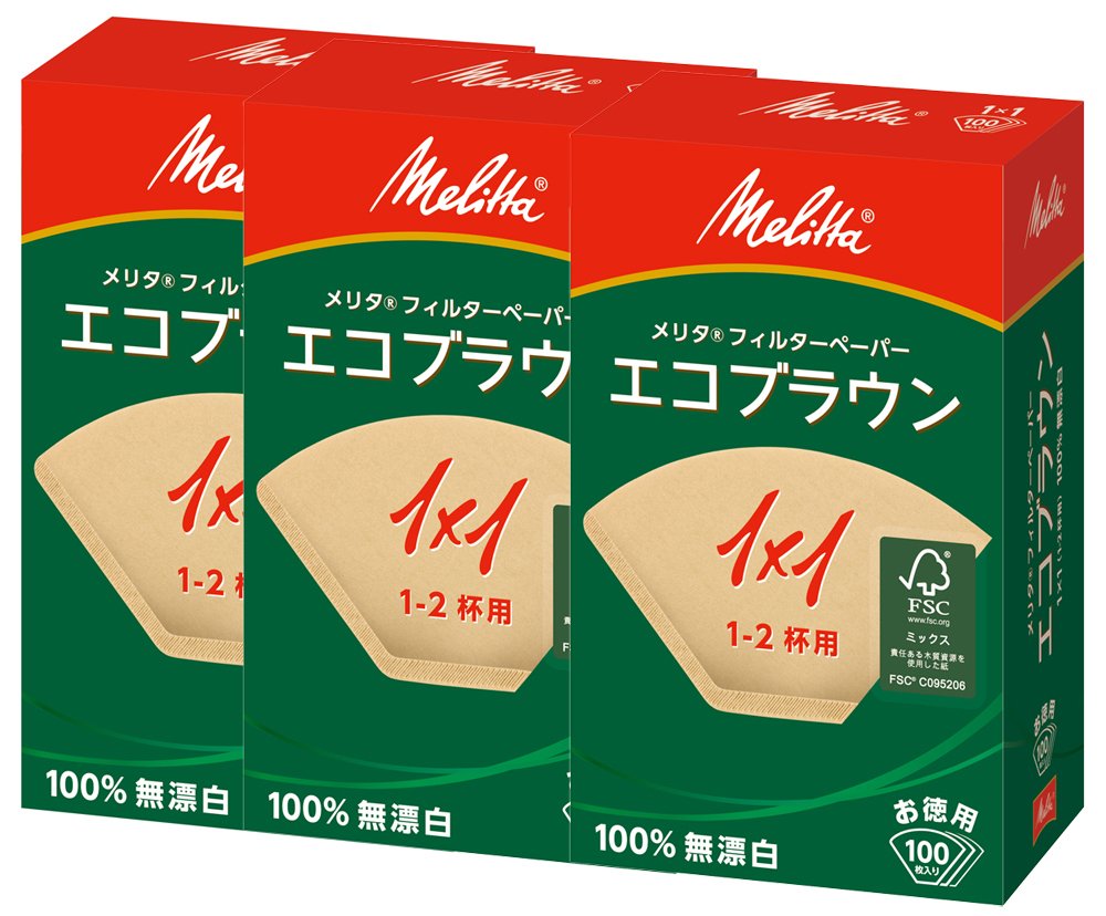 Amazon.co.jp: メリタ コーヒーフィルター エコブラウン PA1×1G NB 1~2