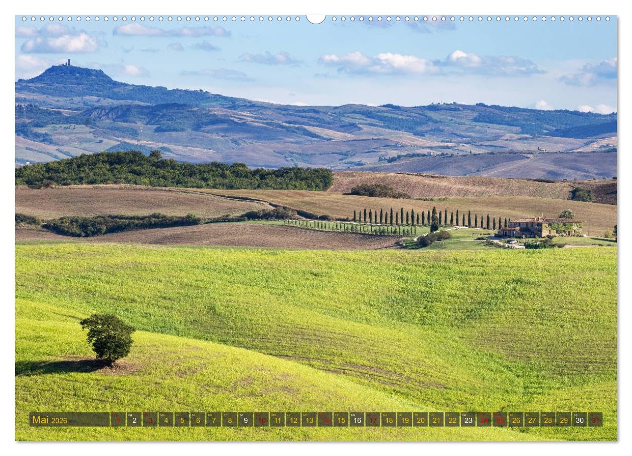 Faszination Toskana (hochwertiger Premium Wandkalender 2026 DIN A2 quer), Kunstdruck in Hochglanz: Landschaften und Architektur aus Italiens zauberhafter Toskanaregion (CALVENDO Orte)