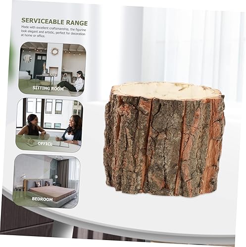 Miniatura 8 de DOITOOL Maceta de madera flotante, maceta rústica para suculentas, maceta pequeña de madera para interiores y exteriores, decoración artística del