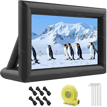 Large Blow up Screens Projection,Inflatable Movie Projector Screen, Indoor Outdoor Projector Screen,for Front and Rear Projection Home Theater Backyard Pool Fun 20ft