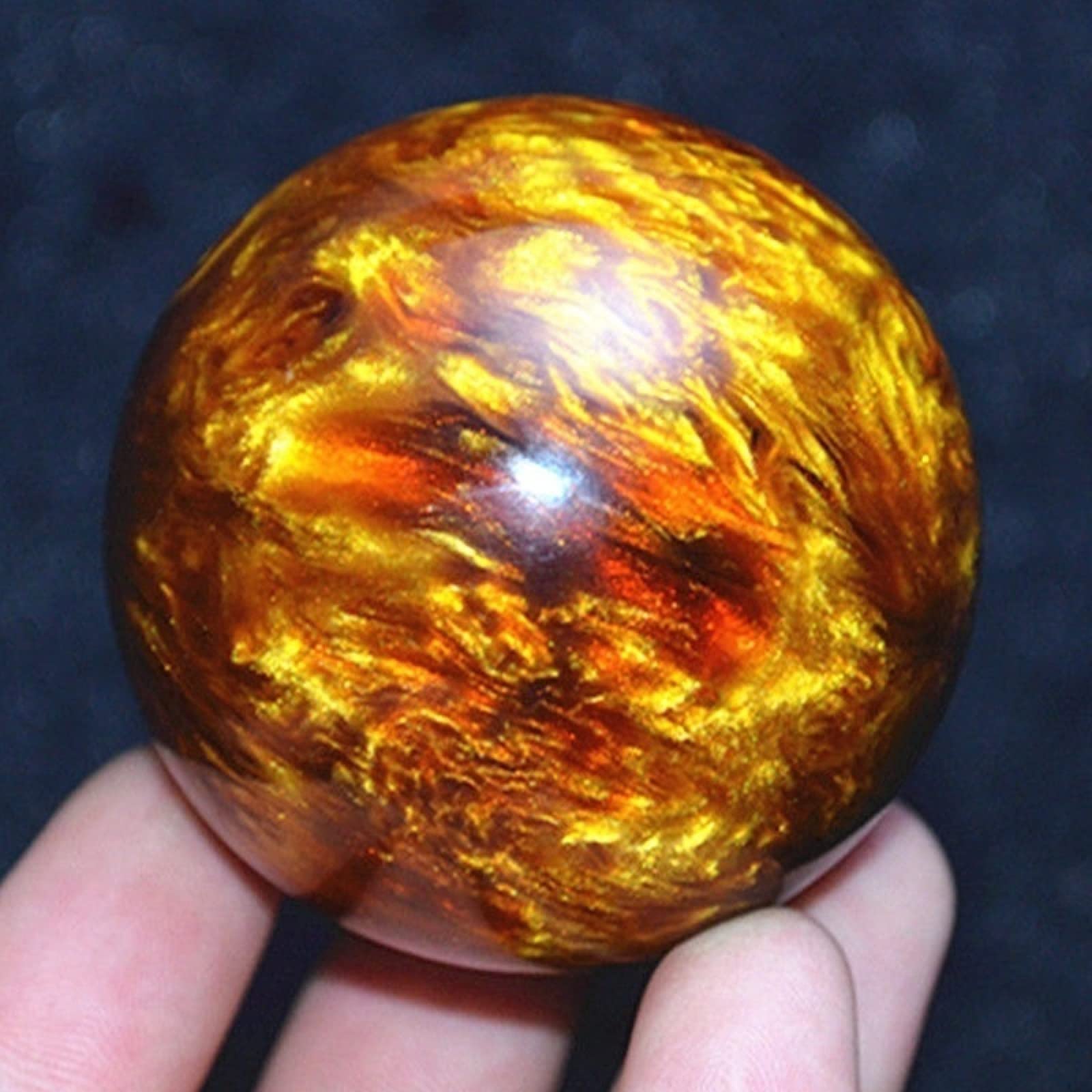 1 Pair Golden Black Coral Sea Willow Cur Ball 50MM,1 Pairs