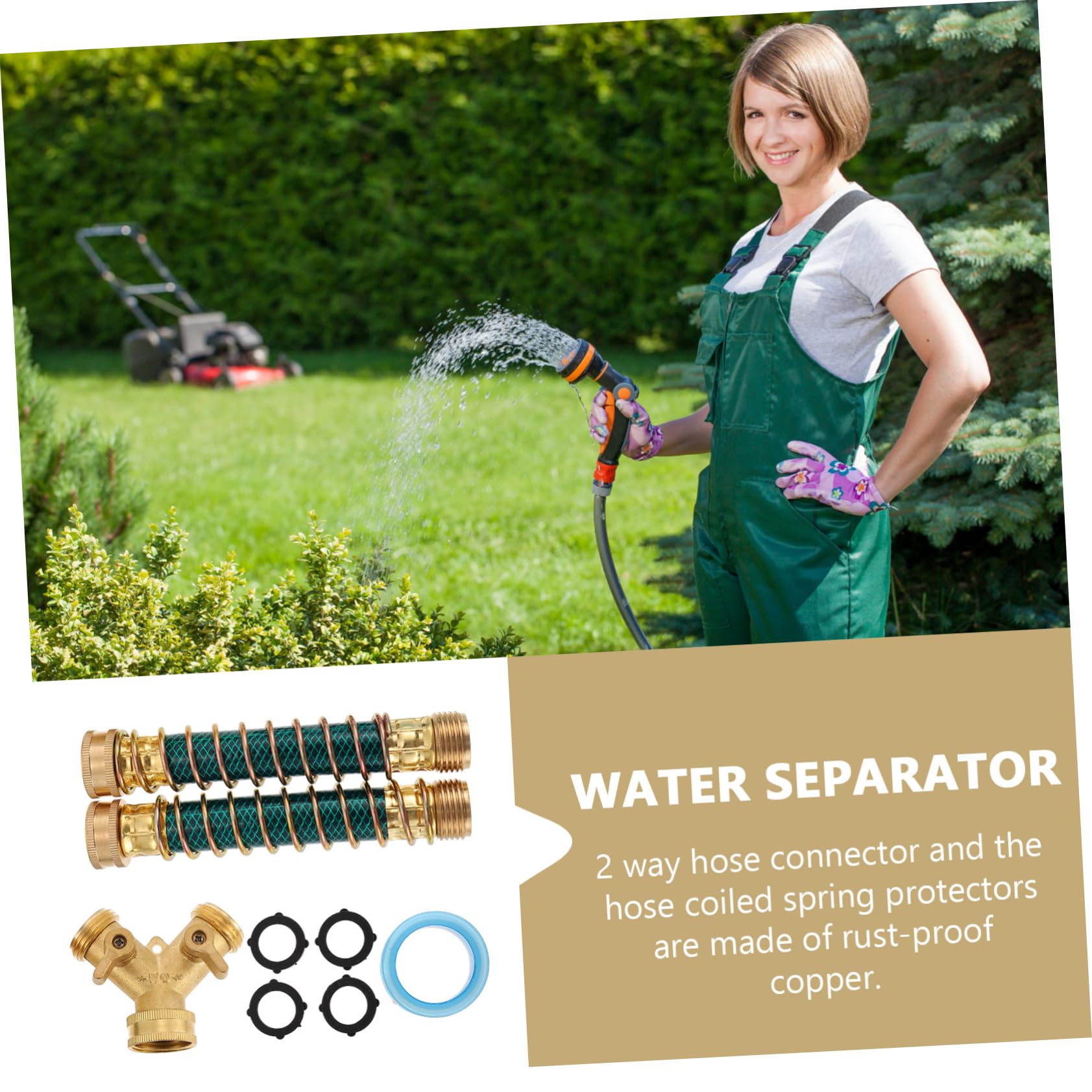 GANAZONO Adattatore a Y per Rubinetto e Tubo da Giardino in Rame, Connessione Senza Perdite, Antiruggine, | Acqua e Pressione Lavatrice, Montaggio, Giunzione senza Perdite, Accessorio per Irrigazione
