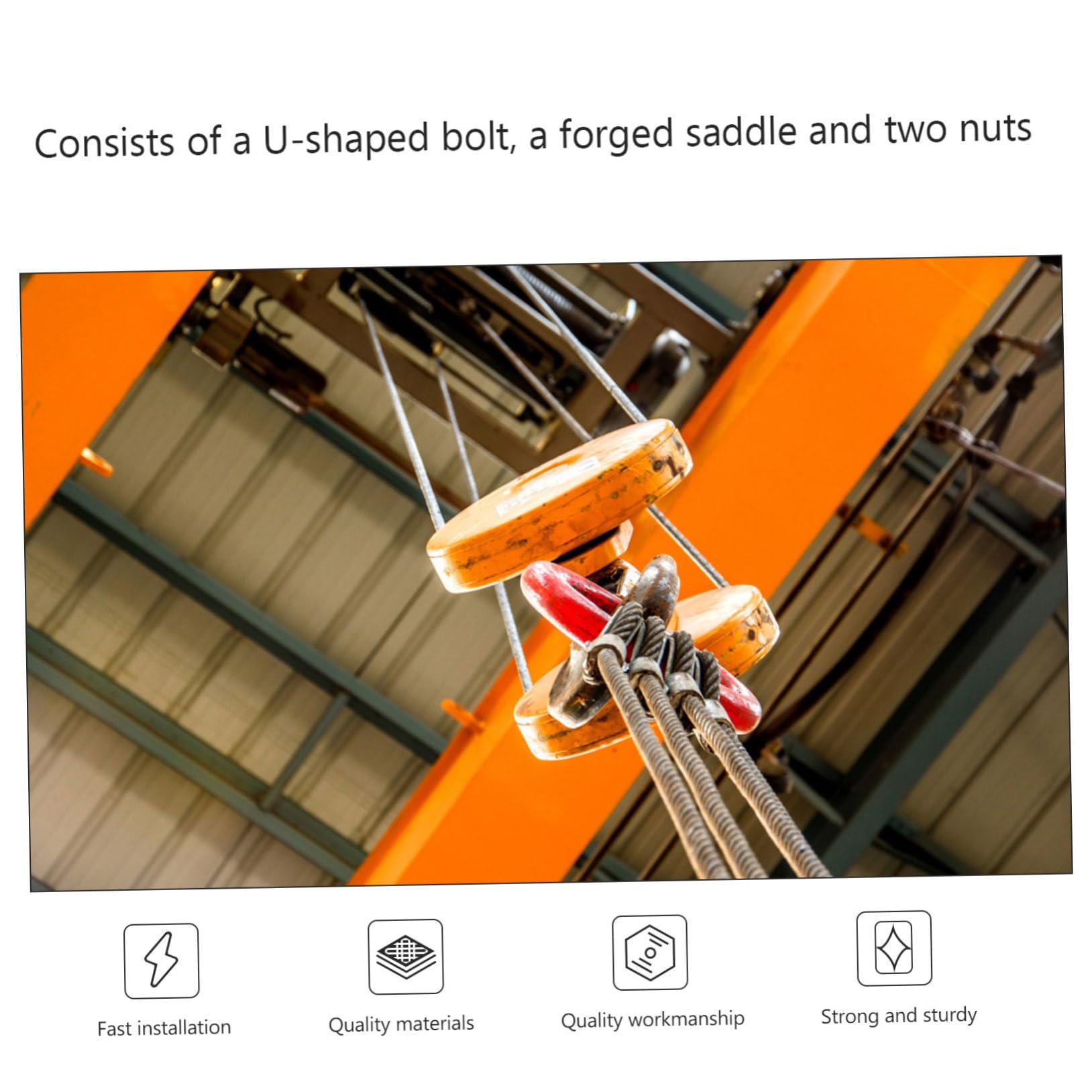 MUCKLILY 10pcs Wire Rope Chuck Wire Ropes Steel Rope Clamp Cable Clamp Bolts Clamps Wire Rope Clips Hardwares Clamps U Clamp for Wire U Bolt Saddle Fastener Stainless Steel Silver