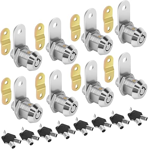 Miniatura 16 de Cam Locks - Cerradura de almacenamiento para autocaravana con llave igual, cilindro de 7/8 pulgadas que se adapta a un grosor máximo de puerta