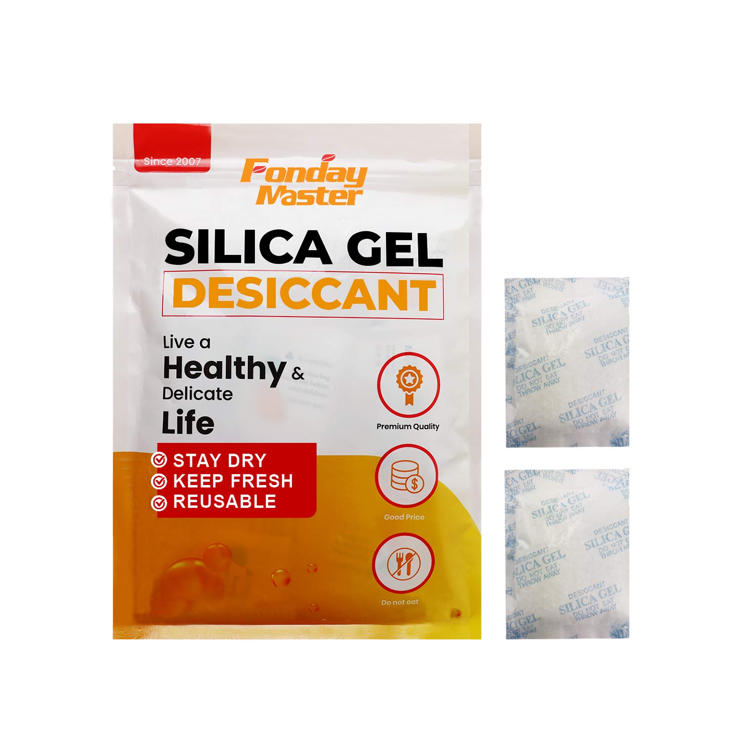 Buy Fonday Food Grade Silica Gel Desiccant Packets Dehumidifier Silica