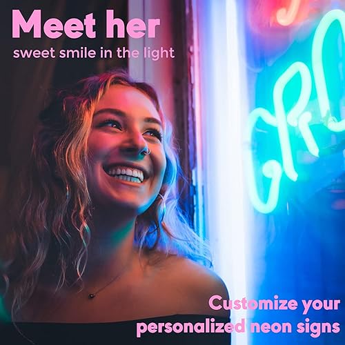 Miniatura 4 de Letreros de luces LED de neón, personalizables, para fiesta, boda, cumpleaños, hogar, dormitorio, uso en interiores, varios tamaños, texto de color,