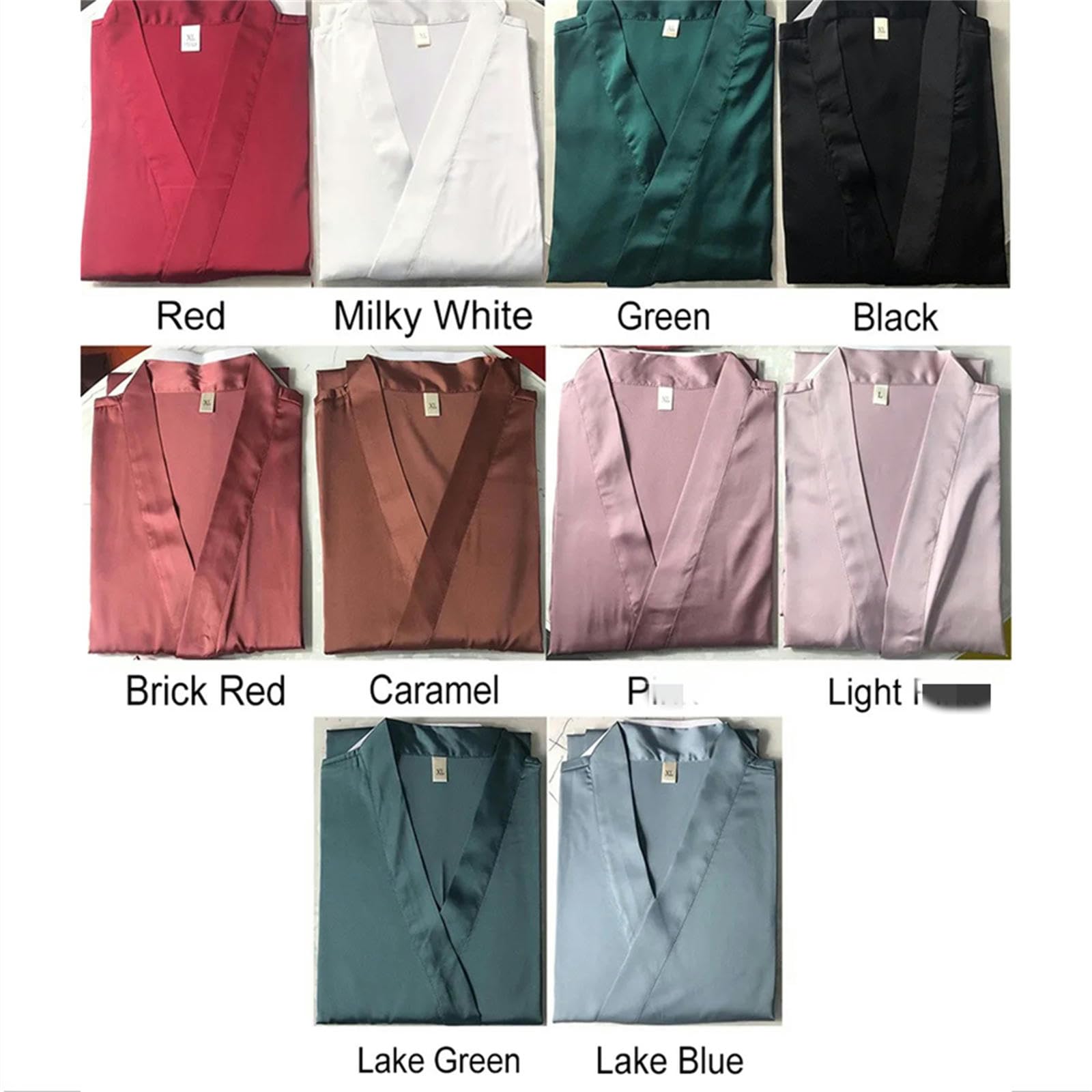 MdybF Szlafrok Damska Satyna Bielizna Bielizna Sleepwear Prezent Ślubny Casual Szlafrok Nocna