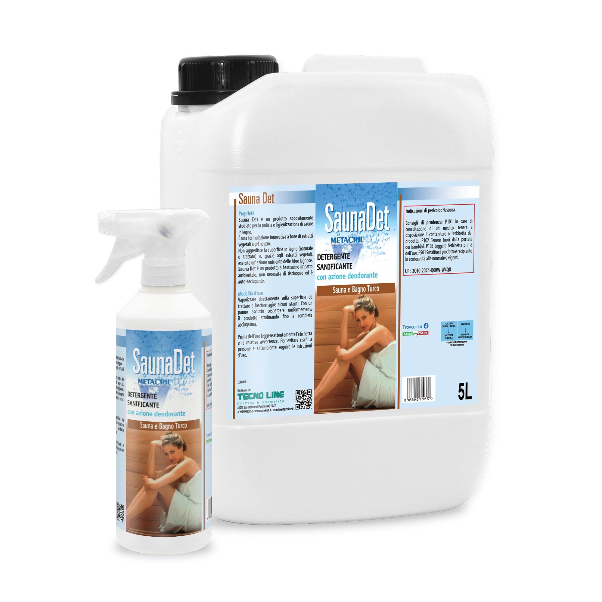 Metacril SaunaDet 5 litros + Botella vaporizador, limpiador e higienizante para sauna