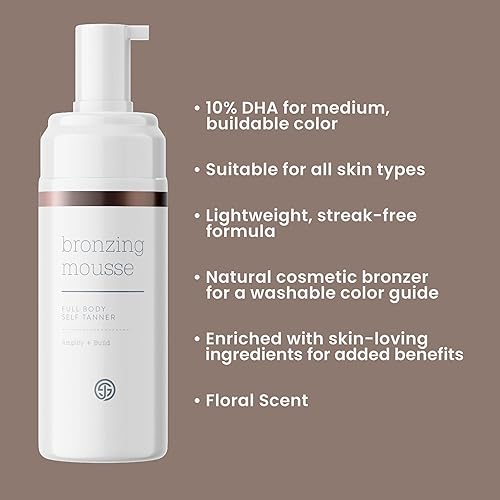 Miniatura 2 de SJOLIE Self Tanner - Mousse de bronceado sin sol Express + aplicador de guante | Color oscuro medio, sin rayas, vegano, sin parabenos