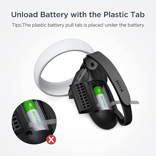 Miniatura 4 de KIWI design Funda de agarre mejorada compatible con accesorios Quest 2 con protector de apertura de batería con correas de nudillos negro