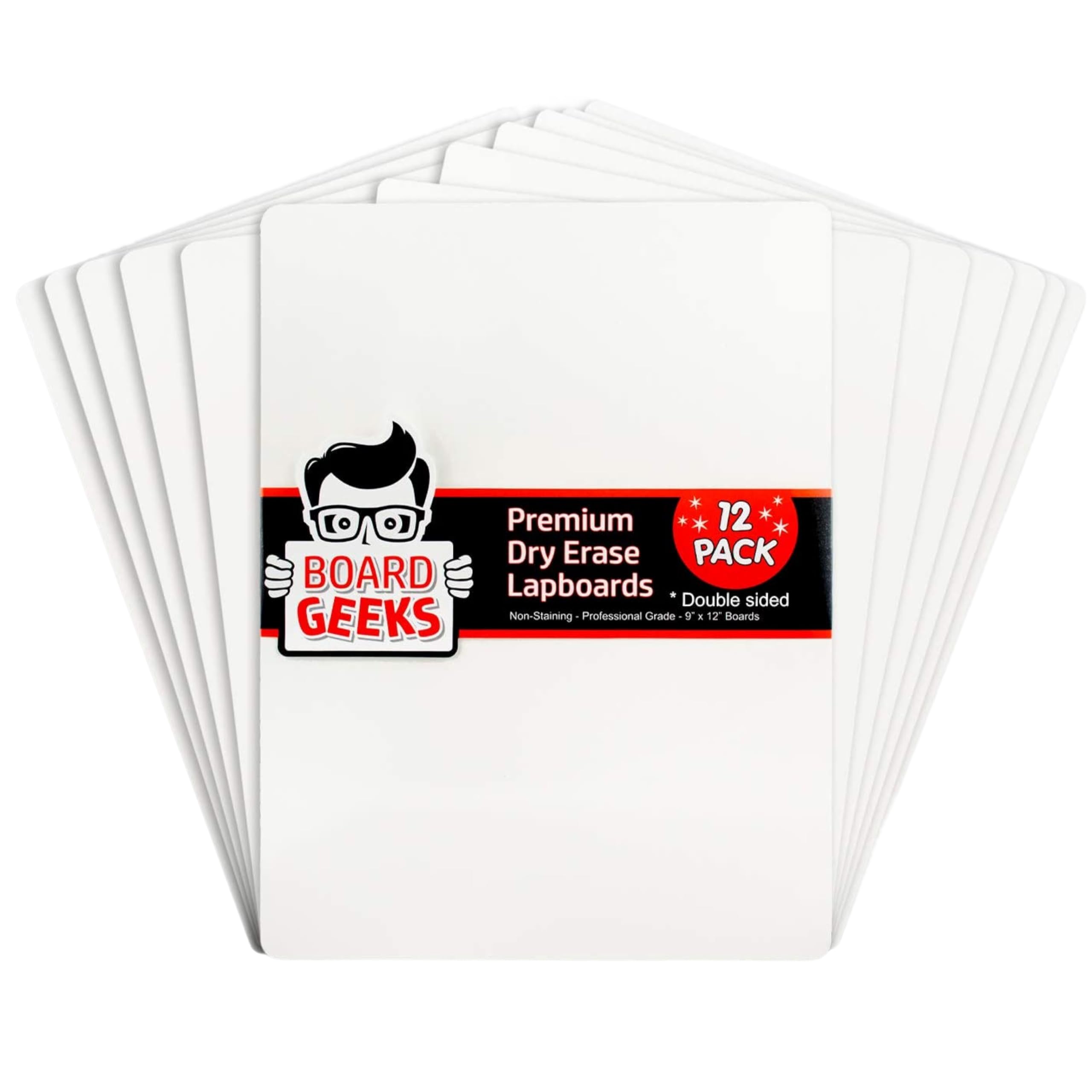 Bigtime 12 Pack 9x12 Classroom Whiteboards for Kids - Small Double-Sided White Board - White Boards Bulk Set, Classroom Essentials - Magnetic Dry Erase Boards for Students, Teacher