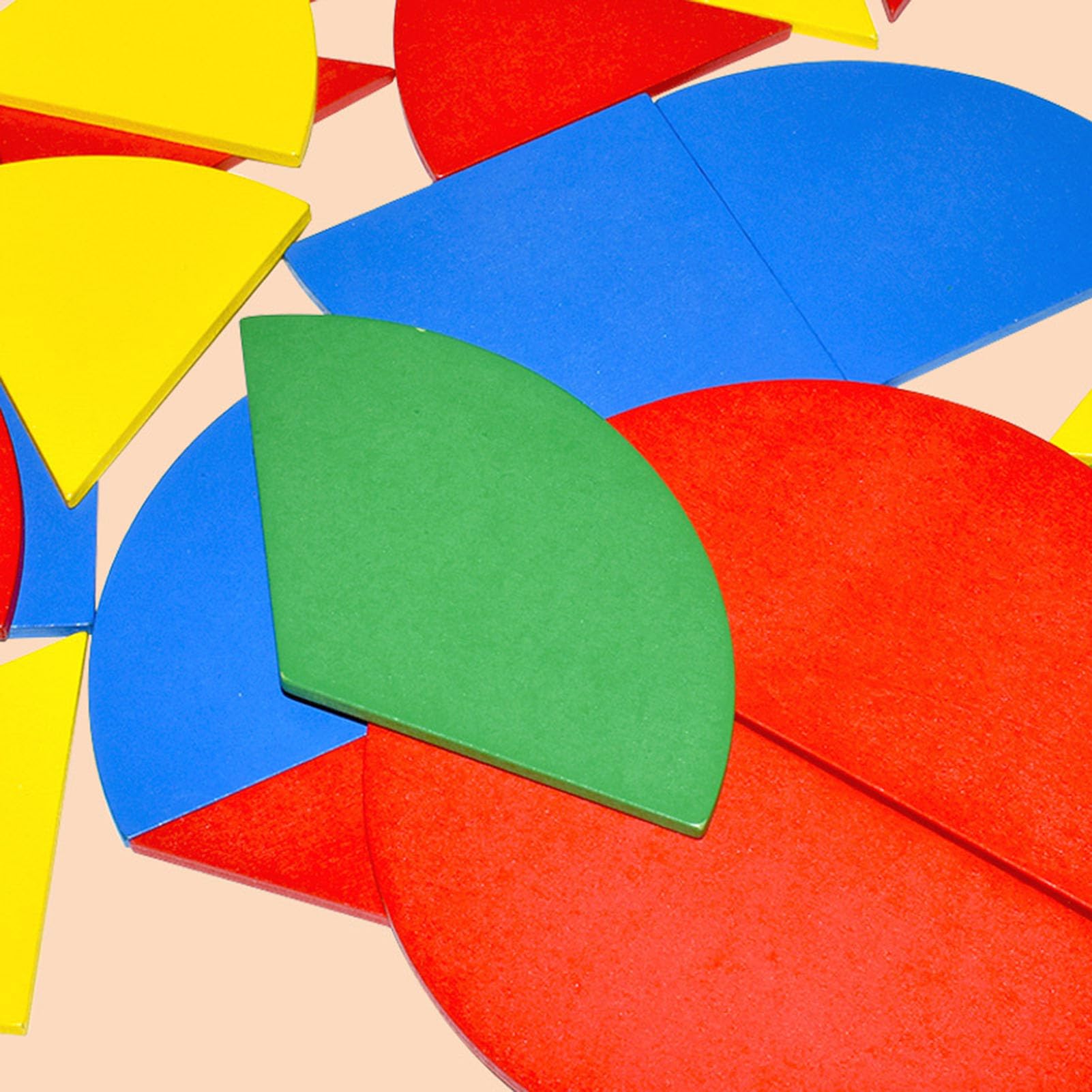 Tavola Circolare delle Frazioni in Legno, Strumento Didattico Manipolativo di Matematica