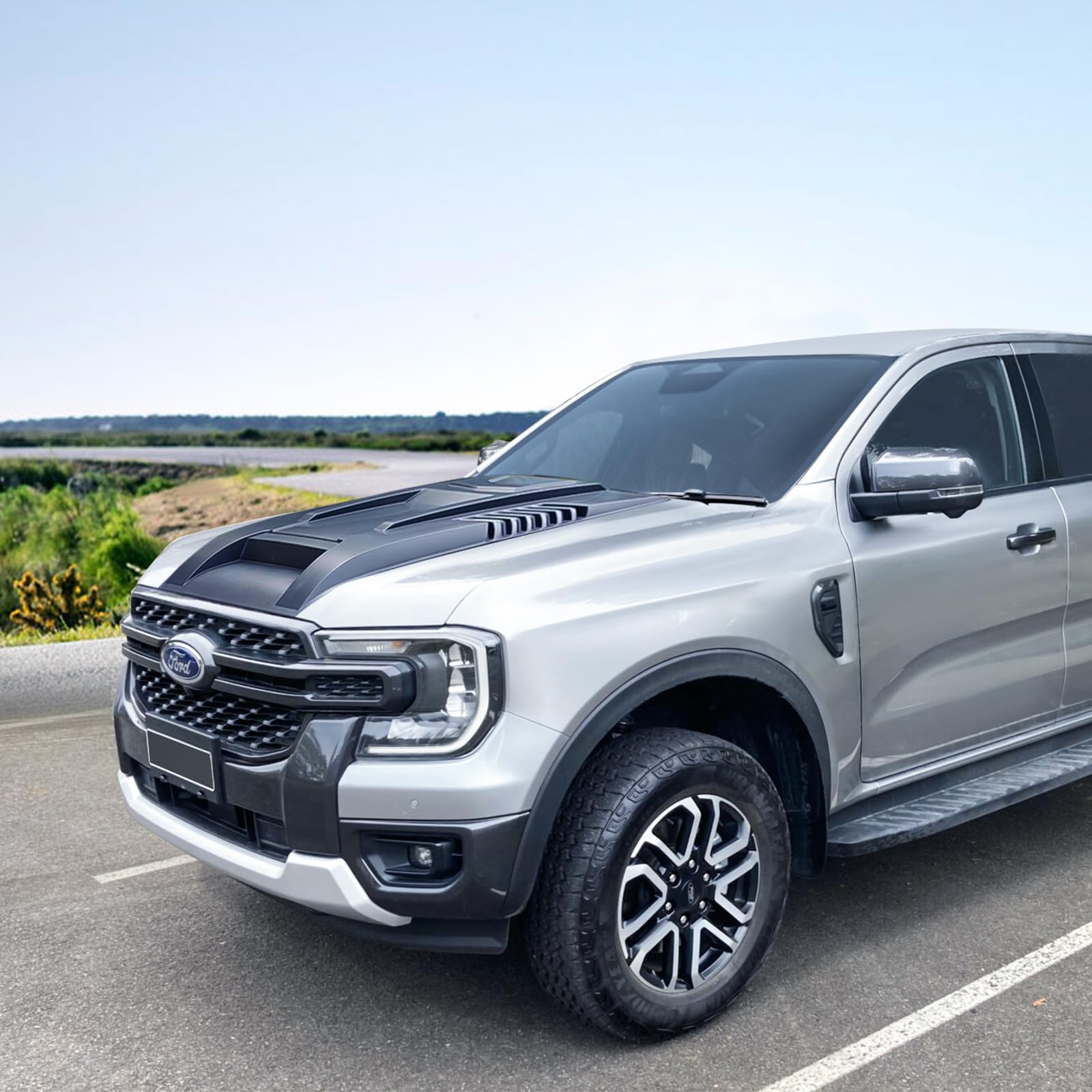 Pala grande para capó Protector de capó para Ford Ranger 2023-2024-2025 Wildtrak Limited XL XLT Tremor Platinum T9 ABS Paneles de capó