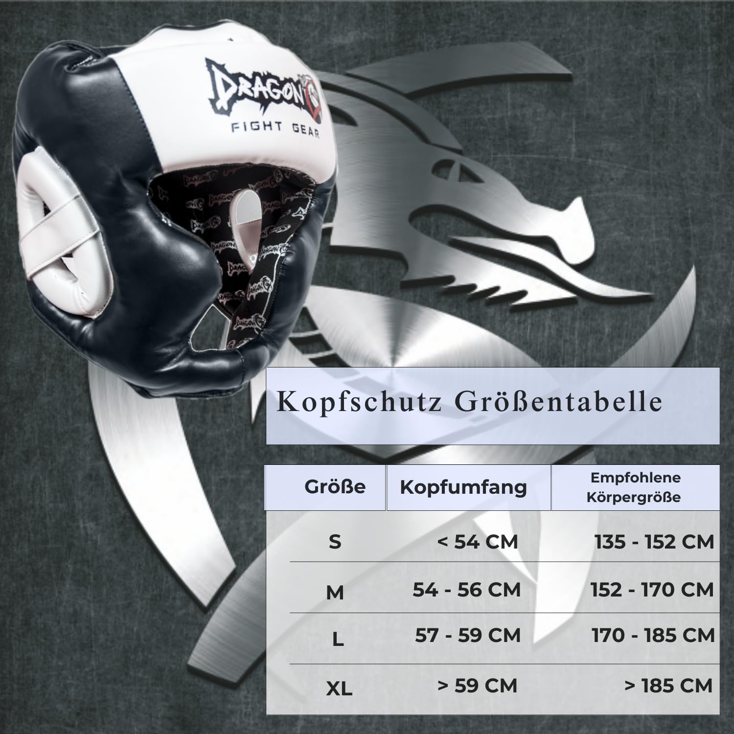 Dragon do 11745-P Kopfschutz mit Wangenschutz – Professioneller Sparring Helm für Kickboxen, Muay Thai & MMA – Verstellbarer Boxhelm, Stoßdämpfend & rutschfest – Schwarz (S, M, L, XL)