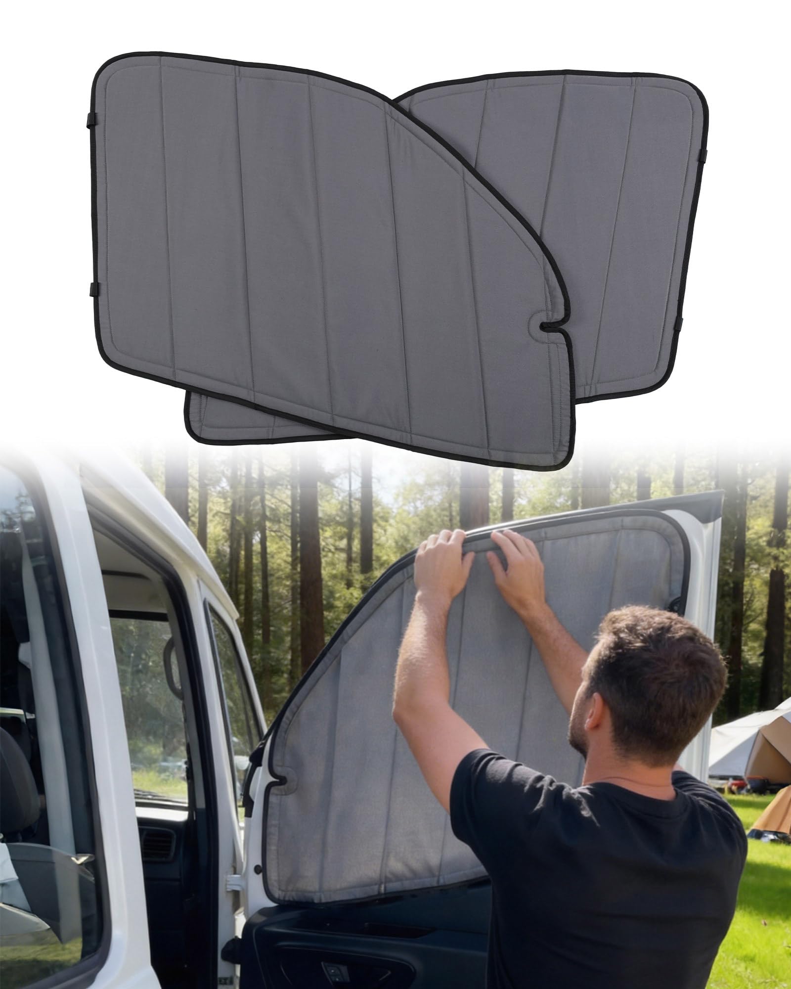Photo 1 of MELIPRON Magnetic Van Window Covers Fit for Mercedes Benz Sprinter VS30 2019-2026, Blackout Privacy & Thermal Insulation Side Shades for Van Life & Camping, Custom Fit, Easy Install, Gray (Pair)