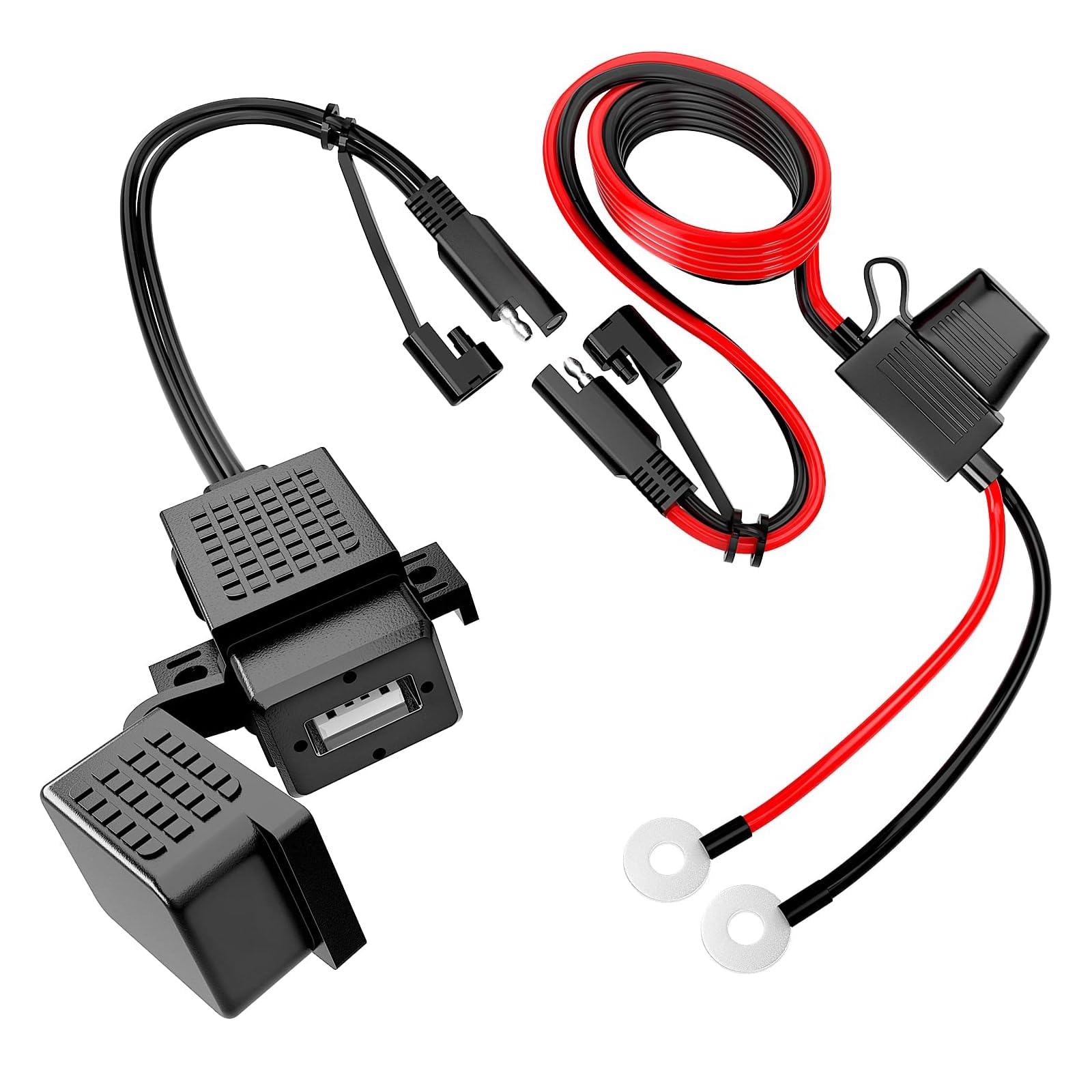 Amazon.co.jp: KICARYAJP バイク用 USB電源ソケット 12V-24V 5V/2.1A 