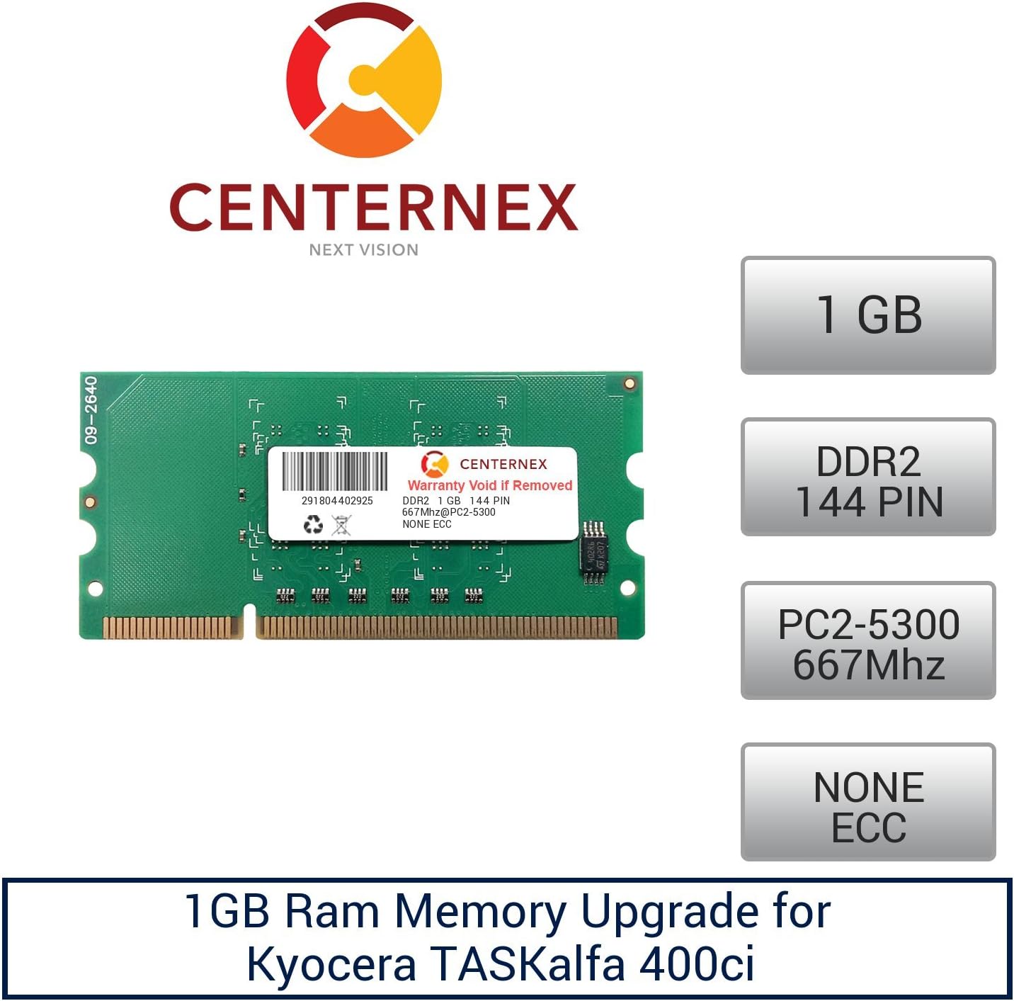 1GB RAM Memory for Kyocera TASKalfa 400ci (PC25300) (MDDR21024 ) Printer Memory Upgrade by US