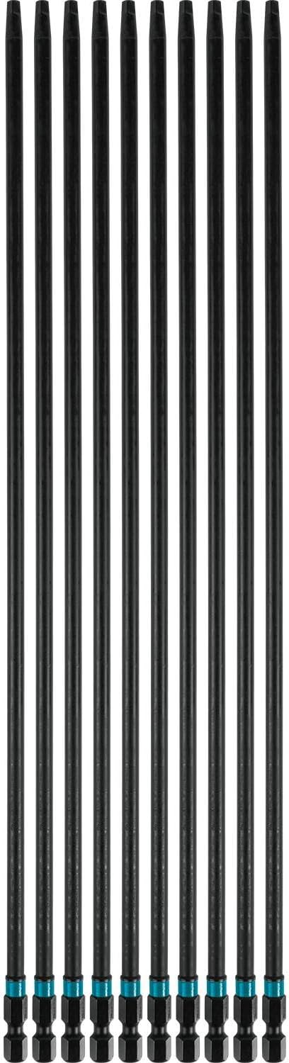 Makita A-99269 Impactx #2 Square Recess 12″ Power Bit, 10 Pack, Bulk