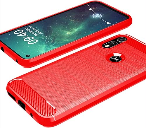 Miniatura 4 de Osophter Funda para Moto E 2020, Moto XT2052-1, funda protectora de goma TPU flexible de absorción de golpes para Motorola Moto E (2020) (rojo)
