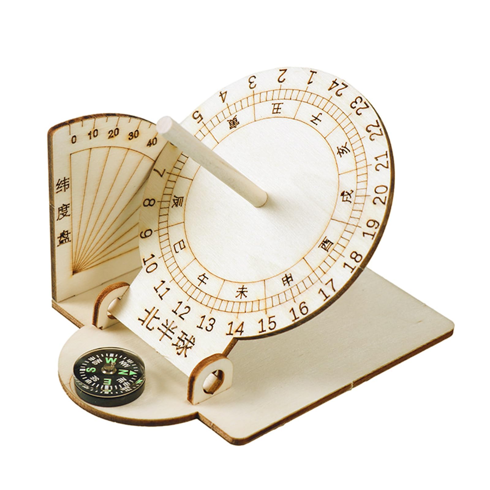 Holz-Sonnenuhr-Modelle, Uhren, wissenschaftliches Geographie-Lehrwerkzeug, pädagogisches Spielzeug für Wissenschaftler, Schreibtisch-Ornamente, äquatoriell, wissenschaftlich