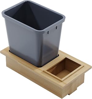 Dowell B15 Wood Base Wastebasket Pullout with 20Qt Plastic Bin (4006 0115)
