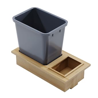 Dowell B15 Wood Base Wastebasket Pullout with 20Qt Plastic Bin 4006 0115