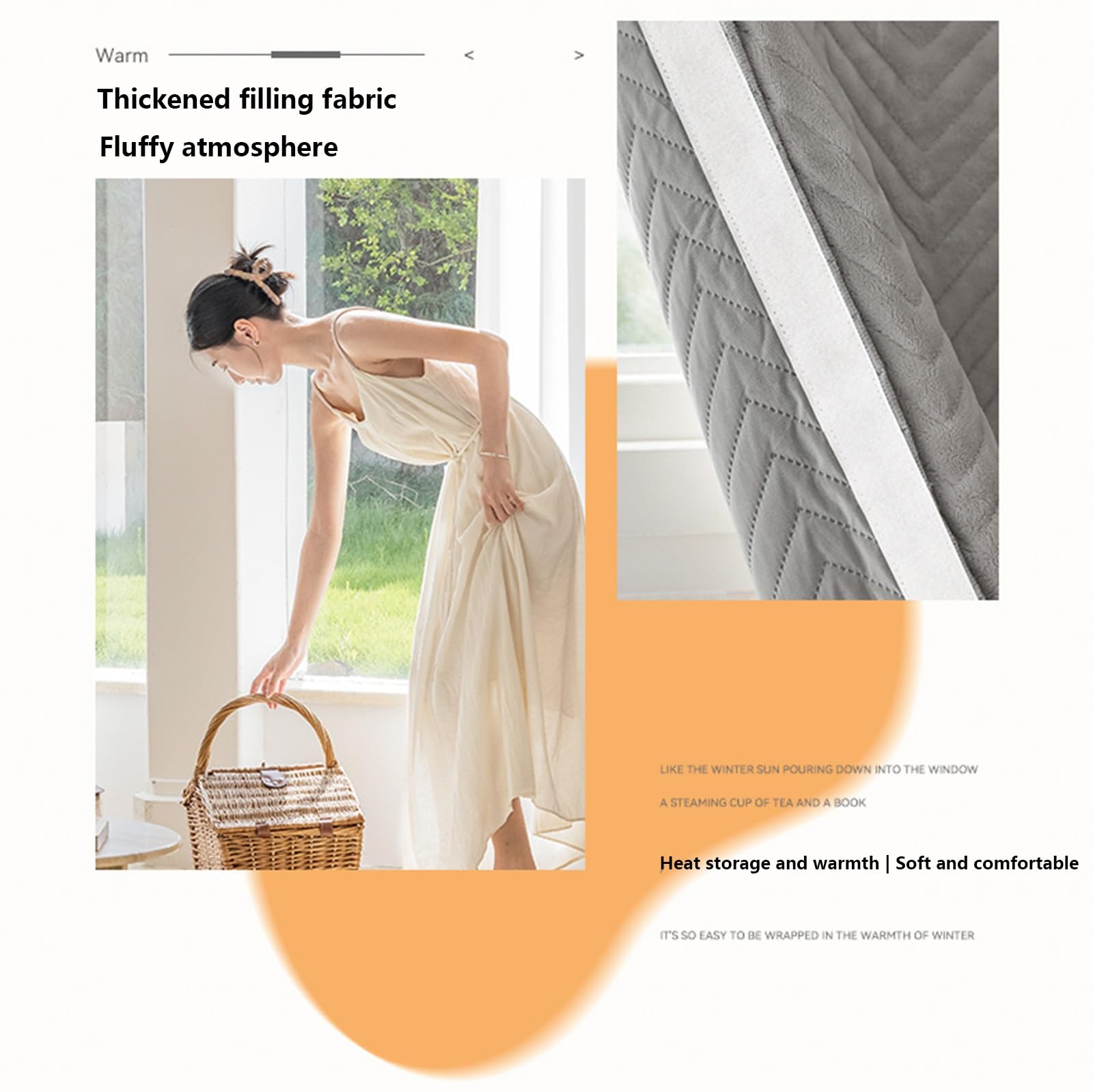 WäRmeschutzfolie Fenste Winter, Baumwolle hinzufügen Kälteschutz Isolierfolie Fenster, Fensterfolie Thermoschutz Es Müssen Keine Löcher Gestanzt Werden(Beige,1x2.6 m)