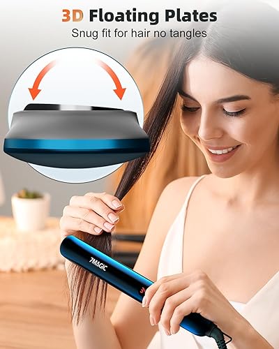Miniatura 7 de Plancha de pelo de iones negativos, plancha de pelo de cerámica con LCD, plancha plana de 1 pulgada con 11 ajustes de calor, plancha profesional 2