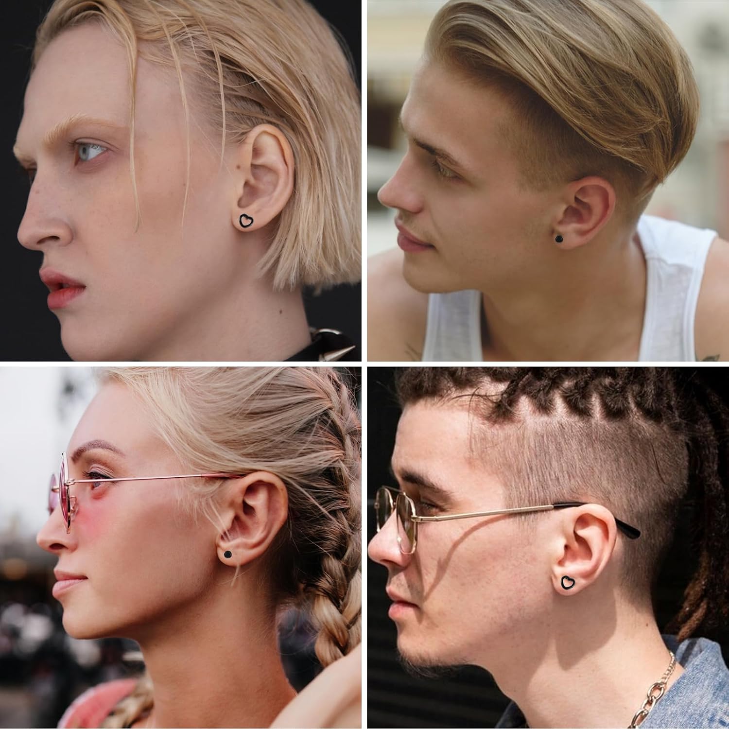 Yolev Ear Stretching Kit 48pcs Heart Acrylic Tunnels & Plugs Ear Gauge Stretching Kit Lightweight Women Men Gauges for Ears 14g-00g Tapers for Ears