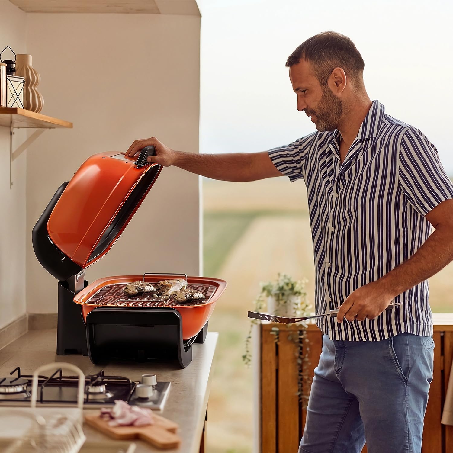 Electric Grill, Techwood 3-in-1 Indoor Grill Fish Roaster, Odor-Free 3-Layer Filter Korean BBQ Grill, Timer Control Knob, Double Sided Heating, Roast, Toast, Grill & More for Parties & Everyday Meals