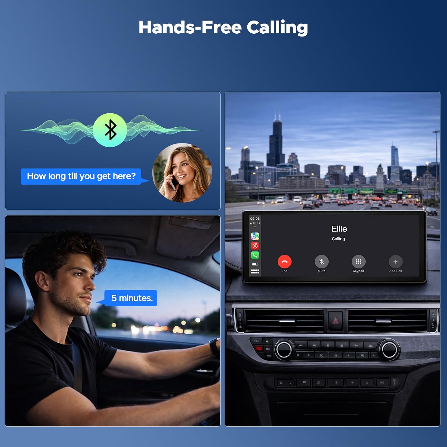 LAMTTO 9.26" Wireless CarPlay Screen for Car - Apple CarPlay & Android Auto Touchscreen, 1600x600 HD IPS Display, Plug & Play, OTA Updates, Waterproof Backup Camera & Screen Mirroring