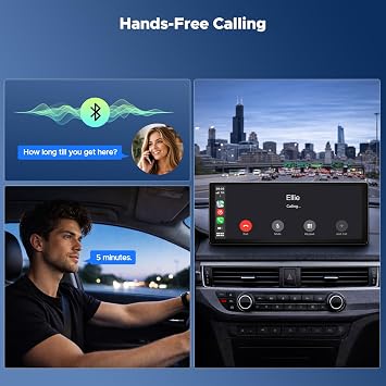 LAMTTO 9.26 Wireless CarPlay Screen for Car, Waterproof Backup Camera | Family Road Trip, 1600x600 HD IPS, Mirror Link, GPS Navigation, Voice Control, Plug & Play, OTA, CarPlay & Android Auto