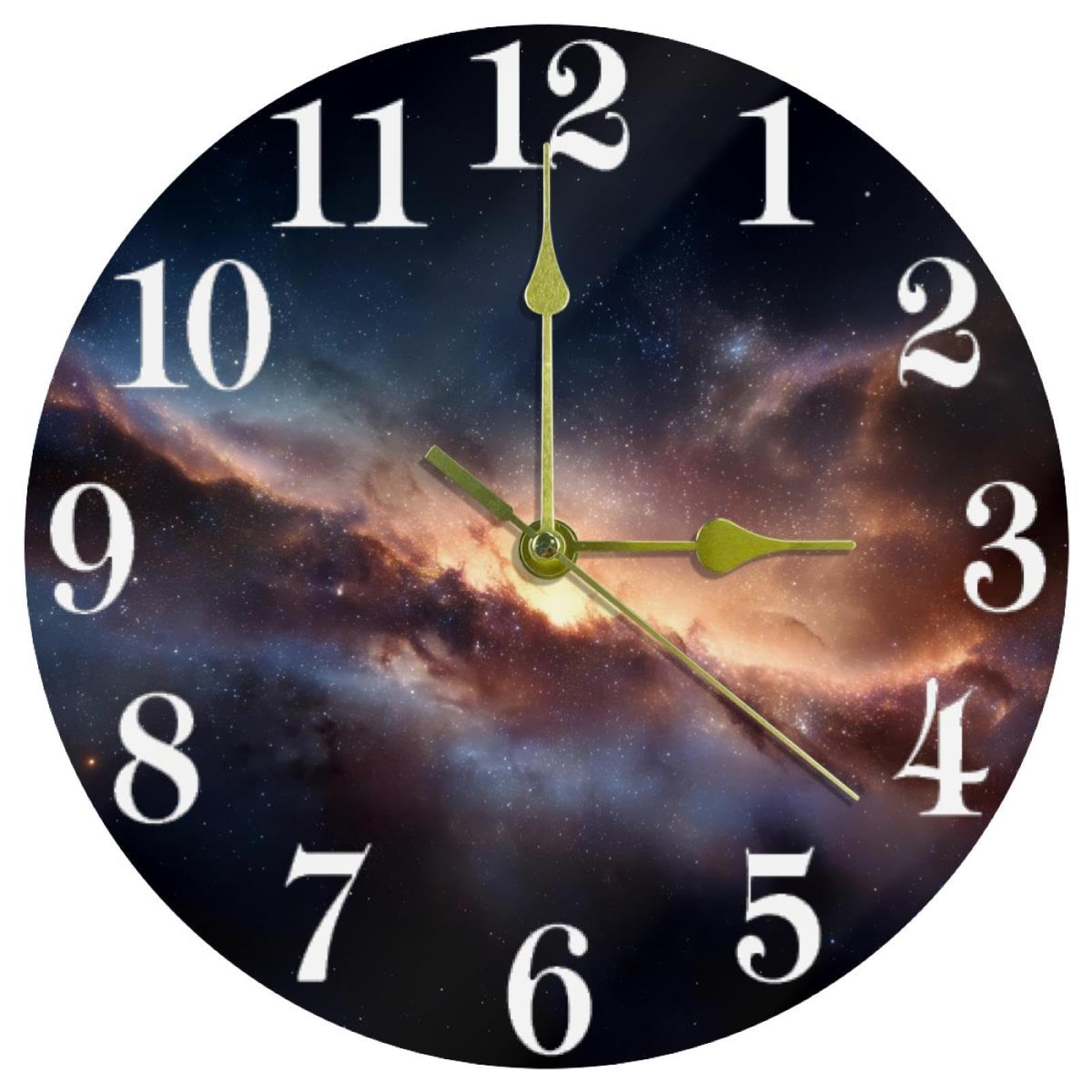 Horloge murale ronde décorative espace pour cuisine et maison