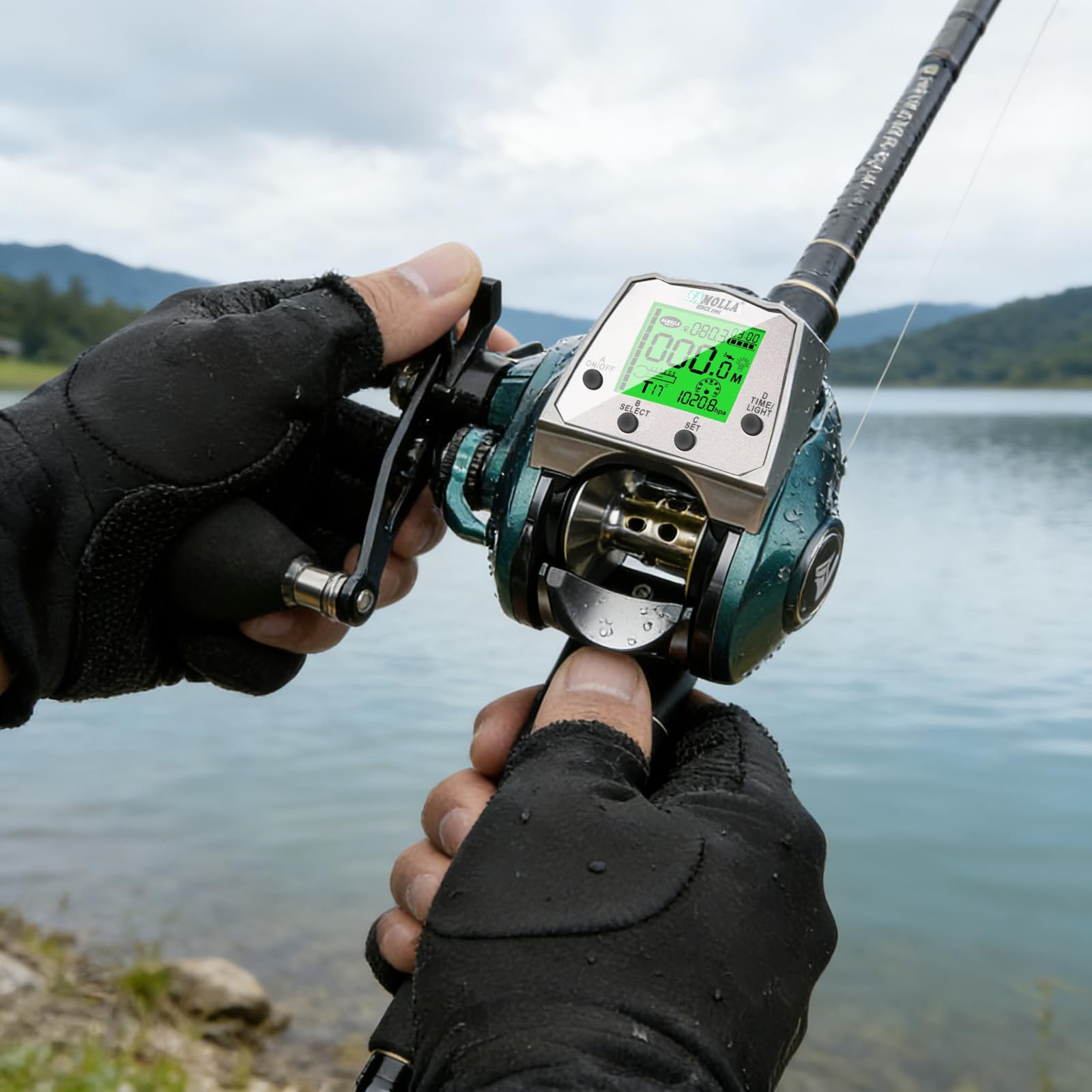 Smart Digital Baitcaster-Rollen, multifunktionale Angelrollen