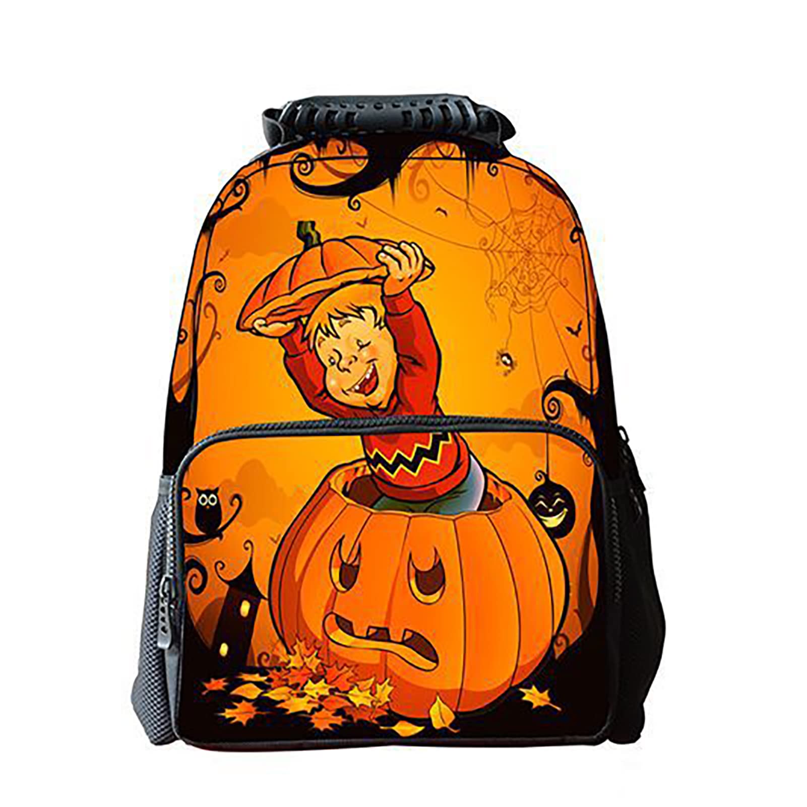 Fhtdw Halloween Pumpkin Backpack Laptop School Book Bag Lightweight Daypack Bookbags for Men Women Teens Kids,E