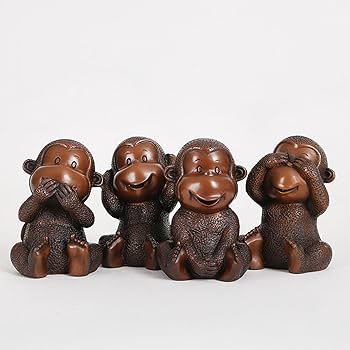 Amazon.co.jp: 猿 置物 かわいい ざる 開運グッズ 招福 申年