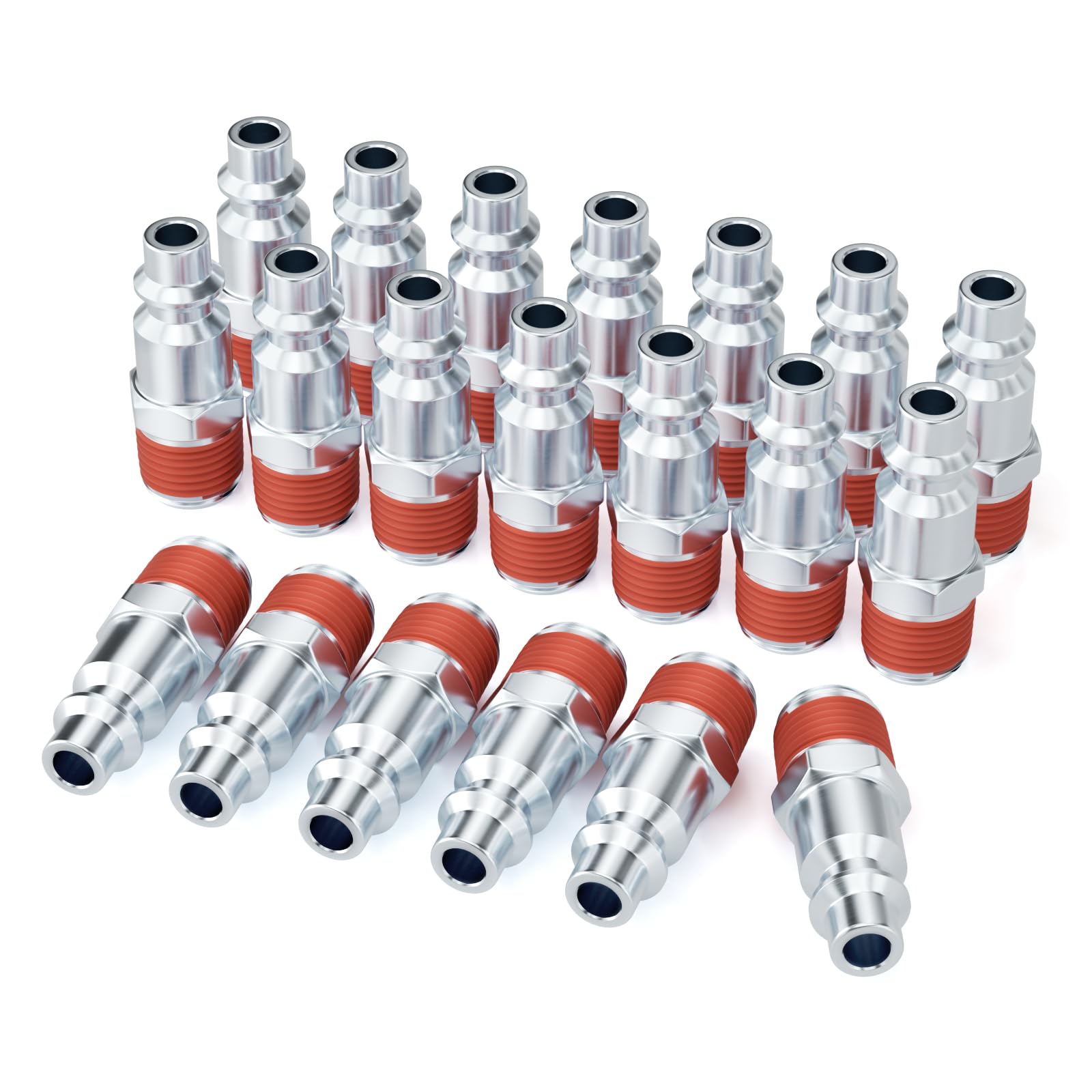 GASHER 1/4-Inch NPT Male Industrial Air Plug (20-Pack)