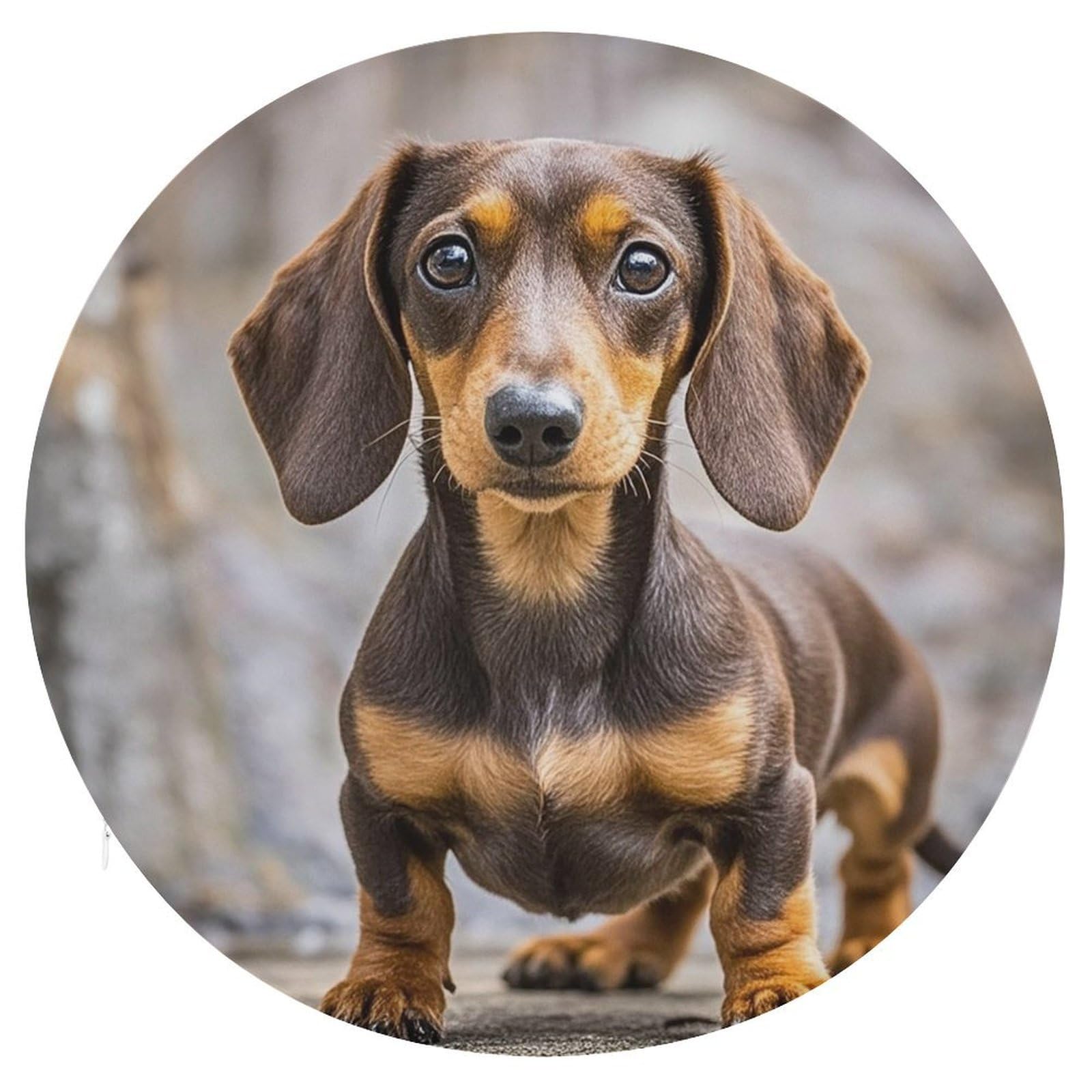 LZQPOEAS Pad Dachshund Swivel Seat Cushion with Supportive Memory Foam Comfort Round Bar Stool Cushion 15.3" Diameter Rotating Seat Cushions Fashion Chair Pad for Car Office Home