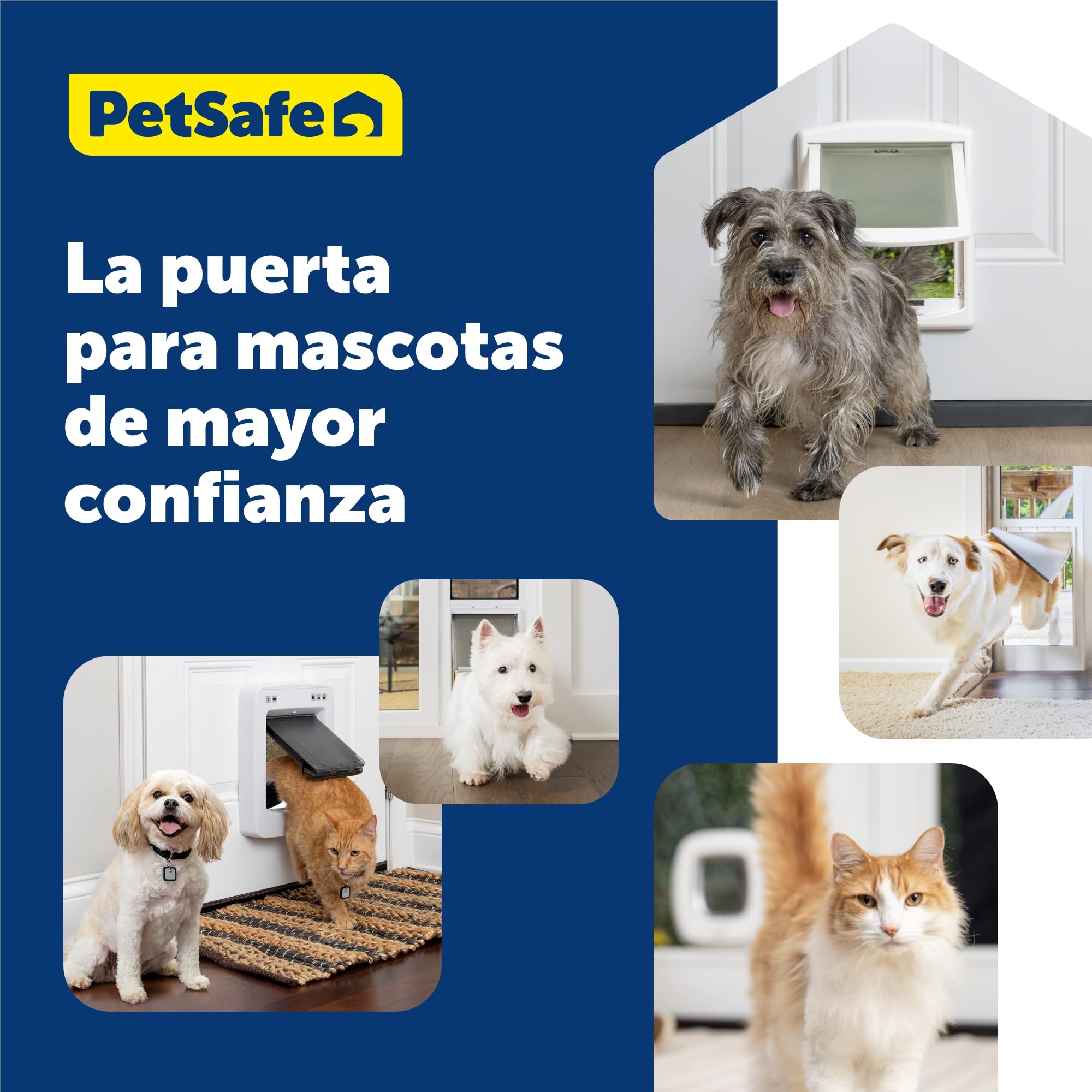 Puerta para Mascotas Original con 2 Posiciones Staywell, Mediana, Blanca