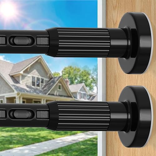 Miniatura 13 de Varillas de cortina de tensión blancas de 41 a 146 pulgadas, barras de cortina de patio extra largas para exteriores, sin perforaciones, varillas de