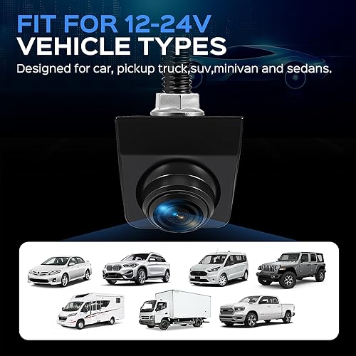 Miniatura 8 de Cámara de respaldo con vista frontal conmutable – 1080P metal AHD, visión trasera gran angular de 170°, visión nocturna súper clara, inversa