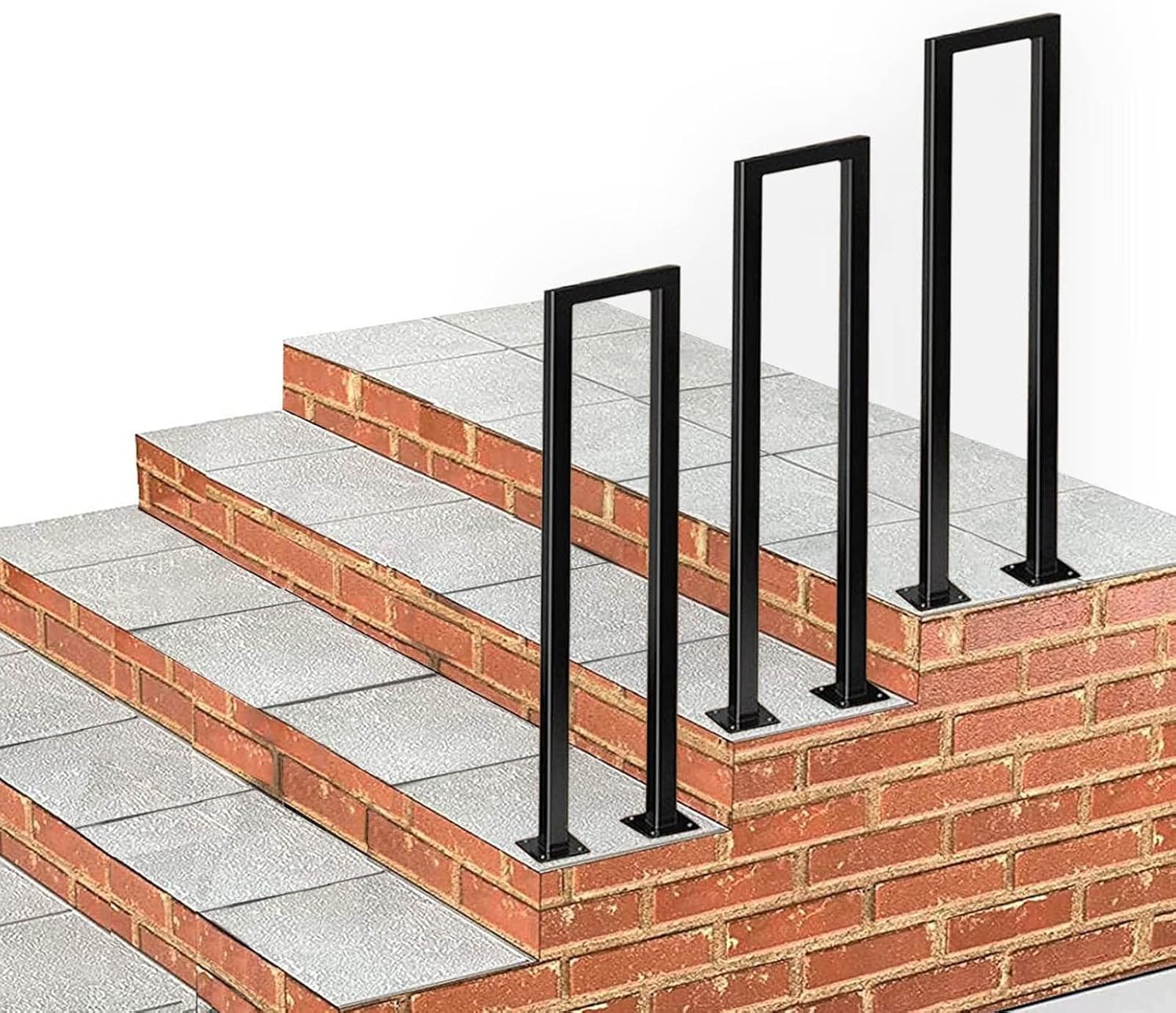 Black Hand Railings for Stairs, Garden Step Stair Railing Banister, Transitional Handrail Indoor Outdoor, Stairs Handrail Wrought Iron Staircase Handrails (Size : 35cm(1.1ft))