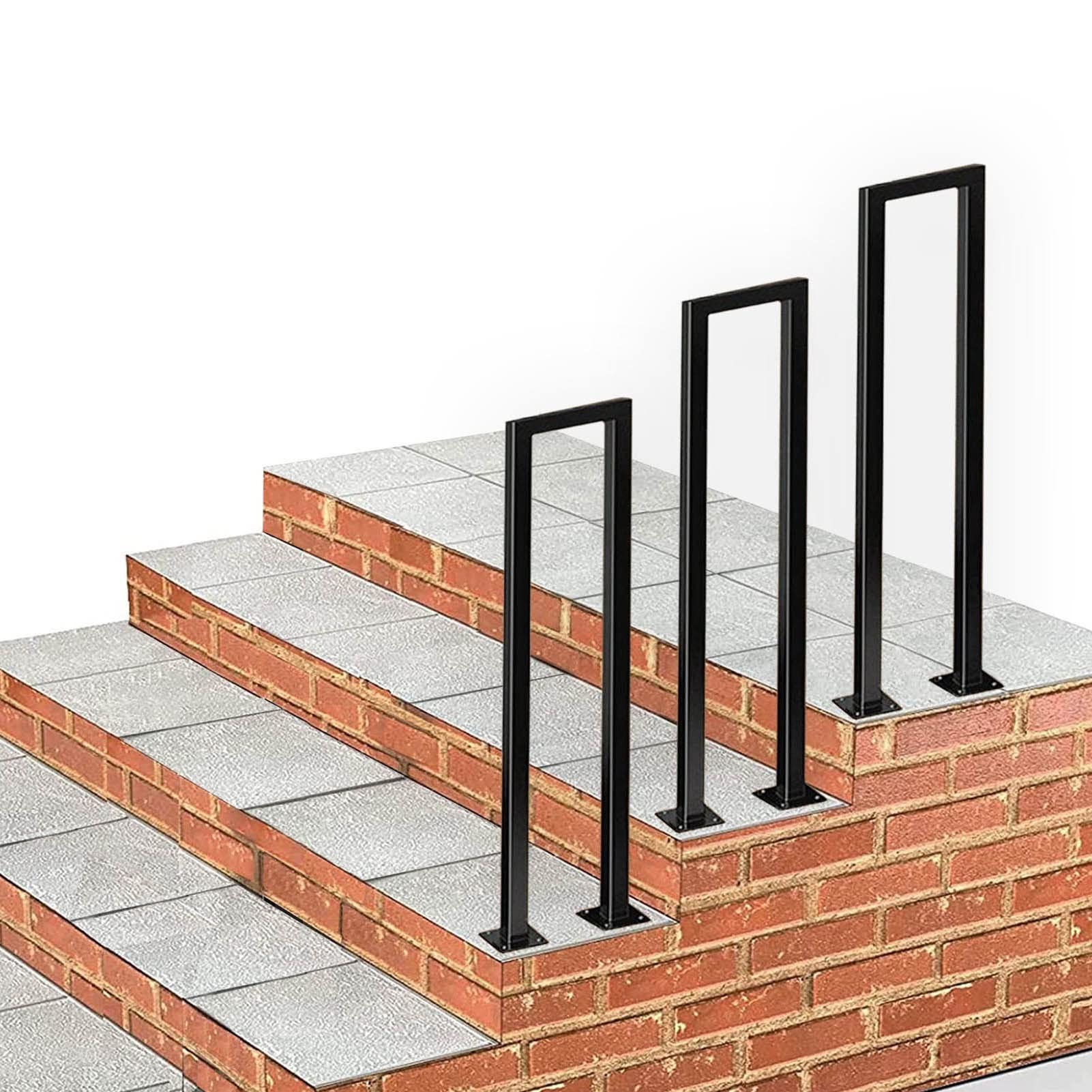Main courante d'escalier en fer forgé noir de 85 cm aux finitions artisanales durables