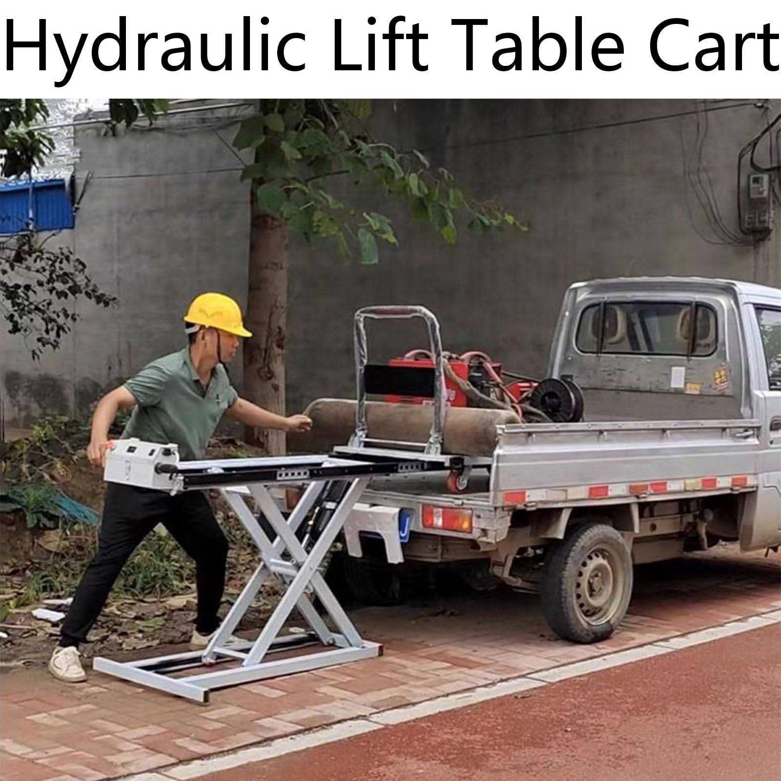 Hydraulischer Hubtischwagen mit Einzelschere, Elektrischer Hubwagen, 102 cm Hubhöhe, 270 kg Tragkraft, integrierter Elektrischer Hydraulikhubwagen, Handhabungswerkzeuge