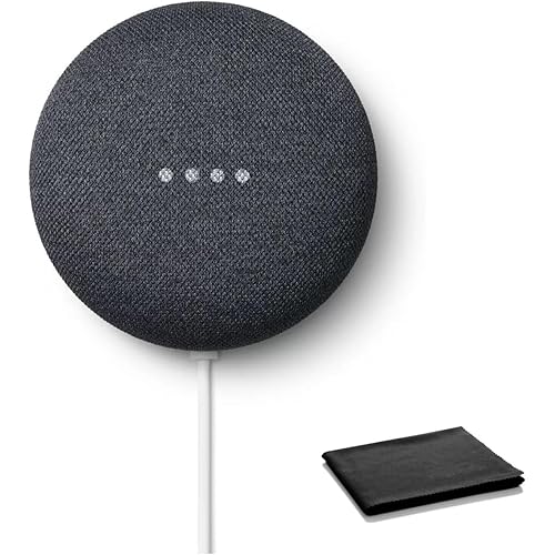 Google Nest Mini Bluetooth Speaker, Brazilian Model, Multi Language with English Compatibility Assistant (2nd Gen) Chalk with Premium Cleaning Cloth and EU/US Power Plug Adapter, Bulk Packaging