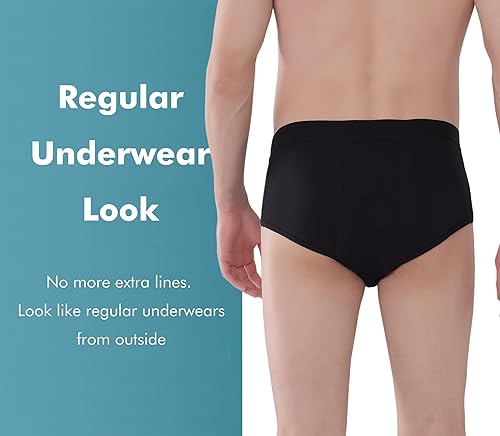 Miniatura 5 de Ropa interior lavable de súper absorción para incontinencia urinaria para hombres, calzoncillos regulares suaves para fugas de vejiga (5.4 fl oz)
