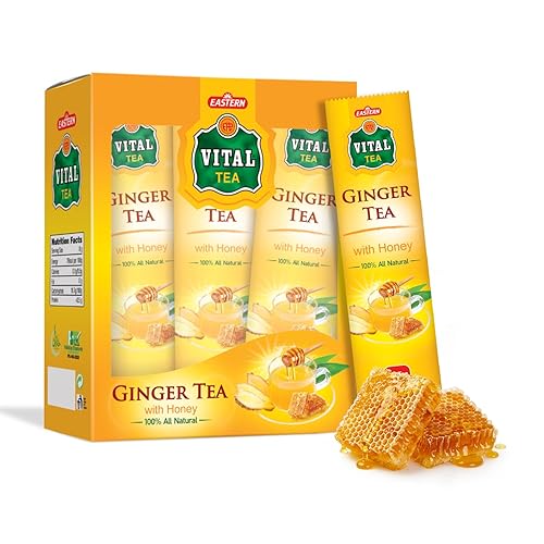 Eastern Vital Ginger With Honey Instant Tea 10 sobres - Digestión saludable, té de hierbas, agradable calentamiento