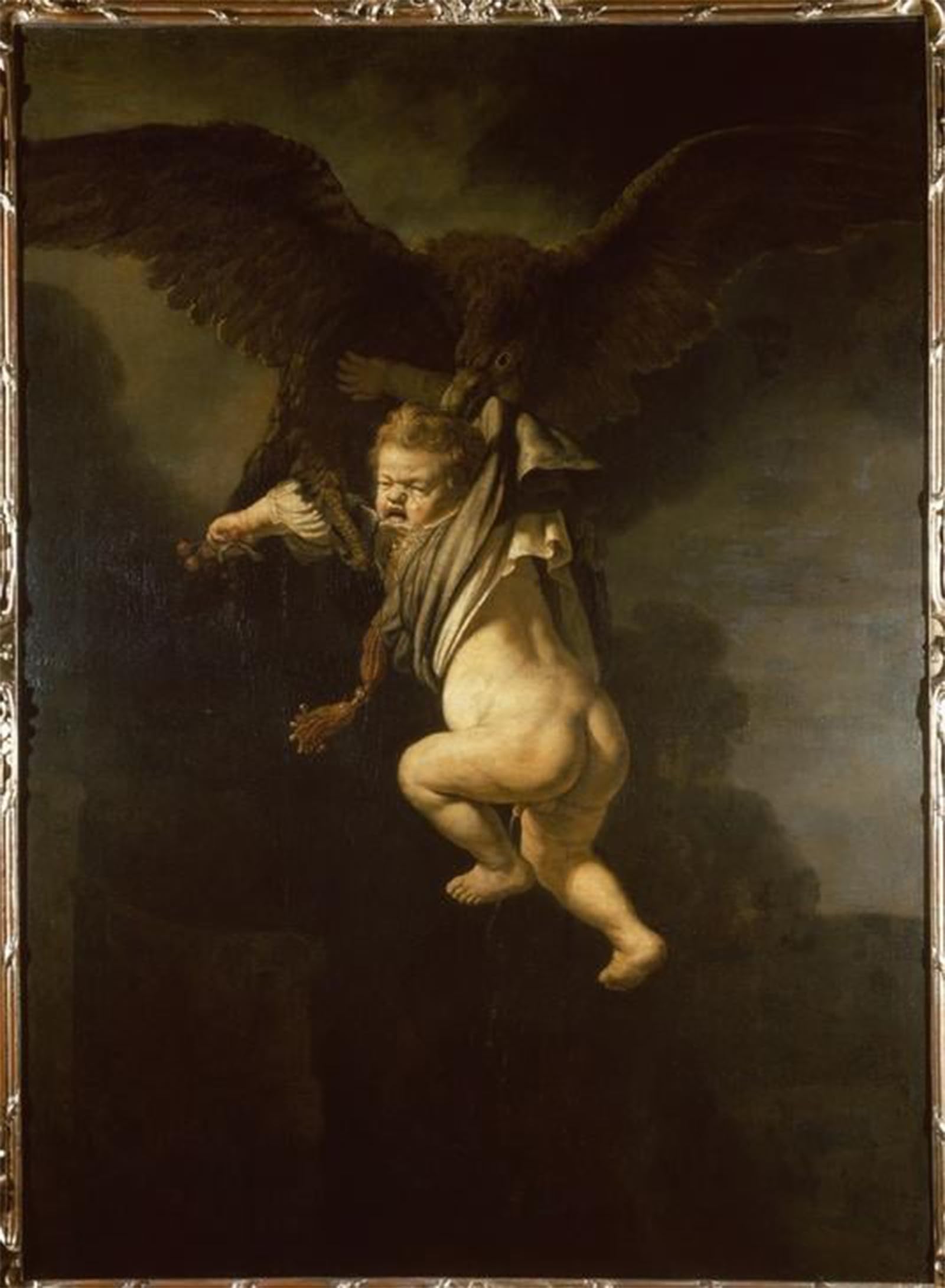 ARTXLXXBN Famous Painting Art Wall Decor Abstract Art Picture Ganymede in the clutches by Rembrandt van Rijn Animal Pictures for Home Decor 60x90cm